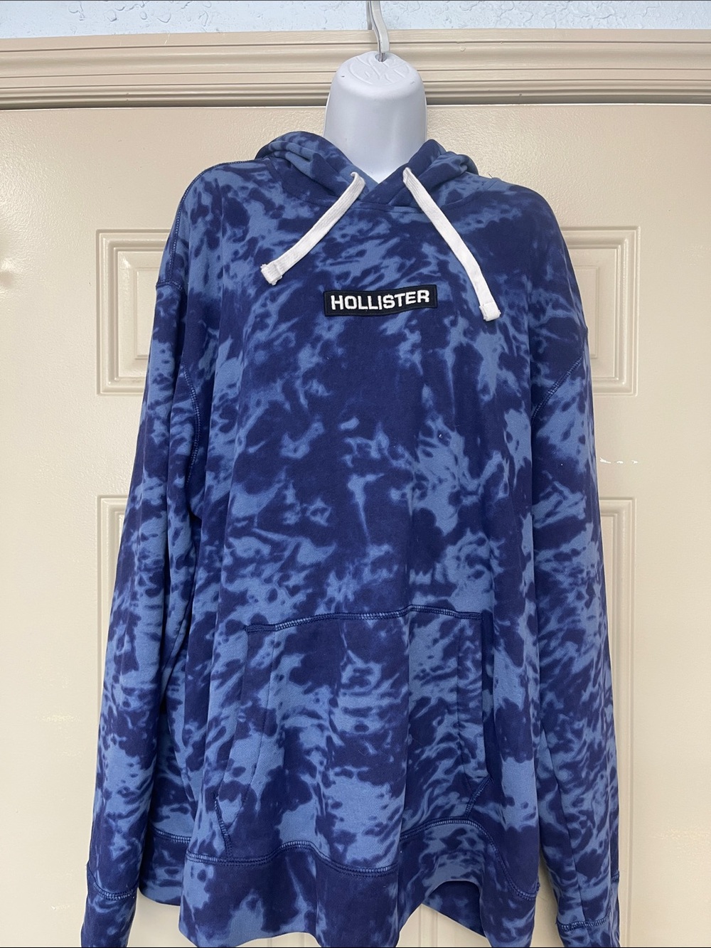 Hollister Blue Tie-Dye Crewneck Hoodie